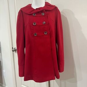 Ambition Scarlet Double-Breasted Pea Coat